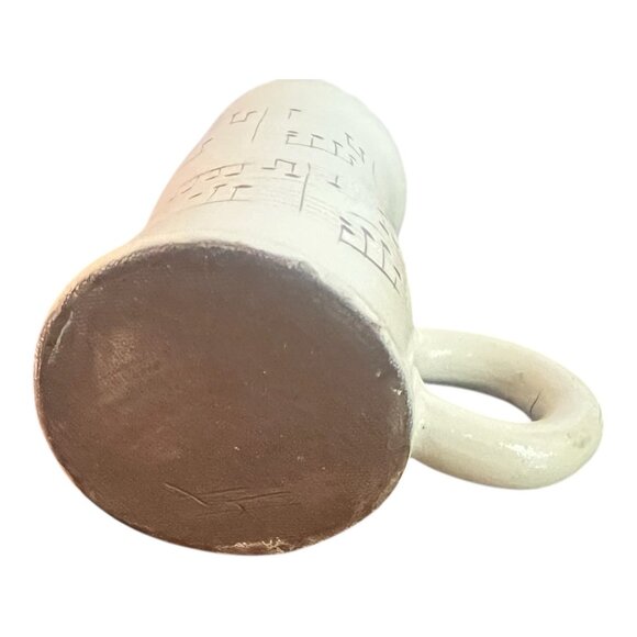 Allegretto Musical Pottery Mug With Musical Notes Design 6.25" Tall Beige, Black - Picture 7 of 8
